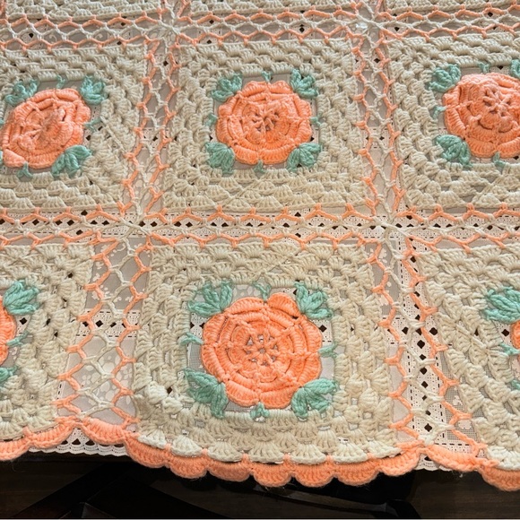 Hand Made Crochet Flower Afghan